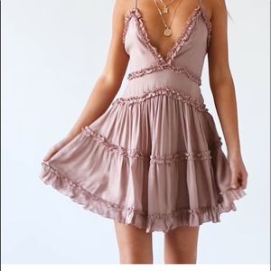 Princess Polly mocha dawning dress